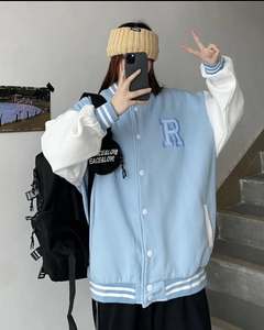 Veste universitaire en cuir véritable Letterman en laine pour hommes, veste de lycée noire avec broderie de logos et patchs - Product Image 3