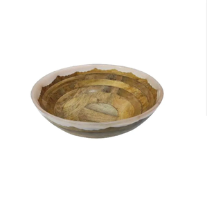 Cuencos de madera de Acacia Natural, cuencos de resina epoxi respetuosos con el medio ambiente, para ensalada y fruta, tazón de madera rústico - Product Image 4