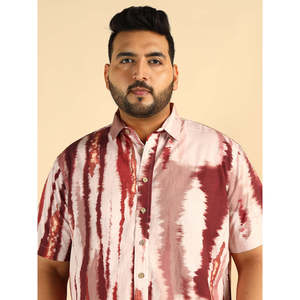 เสื้อเชิ้ตผู้ชาย Amanush ไซส์ใหญ่ ลายไทได ลายทาง สไตล์ลำลอง แขนสั้น ทรงปกติ ผ้าทอ ลายบาติก ปกเสื้อพับได้ สำหรับฤดูร้อน - Product Image 2
