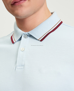 Camiseta de Hombre de Primera Calidad con Cuello Personalizado, Diseño Sólido, Cómoda, Transpirable, Etiqueta Tejida, 180g, Bordada, con Botones - Product Image 4