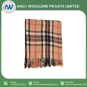 Manta de cama de lana de nuevo diseño 2024, nuevo diseño de alta calidad, comodidad acogedora con nuestras mantas de lana de tartán al por mayor - Product Image 2