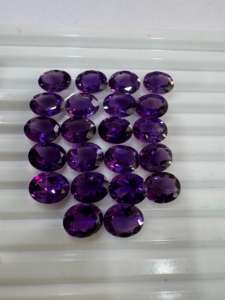 พลอยอะมีทิสต์ธรรมชาติทรงรีขนาด 9x11 มม. คุณภาพสูง เจียระไนเหลี่ยมเพชร ได้รับการรับรองจาก GIA สำหรับทำเครื่องประดับ - Product Image 3