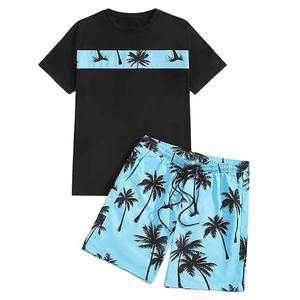 OEM Custom Sublimation Printed T Shirt and Shorts Sets Two Piece <b>Men's</b> <b>Clothing</b> Plus Size Cotton Breathable High Street <b>Men</b> Set - Product Image 1