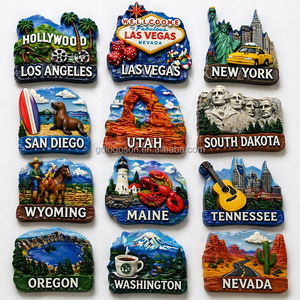 Nouveaux Aimants de Réfrigérateur Personnalisés en Résine 3D, Souvenirs des Villes des États-Unis, Aimants de Voyage pour Réfrigérateur, Cadeaux Touristiques des États, Fabrication OEM ODM, Vente en Gros - Product Image 1