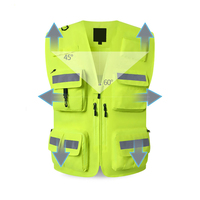 Vêtements de sécurité personnalisés, vêtements de travail, veste réfléchissante, veste de sécurité multi-poches avec fermeture éclair sur le devant, uniforme de chantier, veste de sécurité pour agents de sécurité