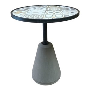 Ensemble de table et chaises de café traditionnelles avec plateau en carreaux de céramique et 2 chaises en fer forgé pour jardin extérieur CBCF189 - Product Image 2