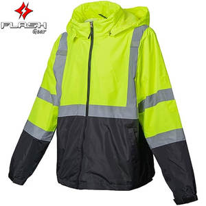 Chaqueta reflectante de seguridad transparente de alta visibilidad impermeable para hombre, ropa de trabajo, Sudadera con capucha reflectante, chaqueta de construcción Unisex personalizada - Product Image 4