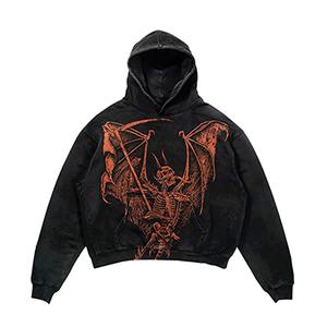 Sudaderas con capucha personalizadas de alta calidad American High Street Retro Thermal Men Denim Hoodies Loose Pullover Fashion Hoodie Denim Jacket - Product Image 4