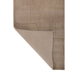 Alfombra de Lana Tejida a Mano Tesoro Beige y Marrón, Tamaño Grande, Diseño Abstracto, Estilo Boho, para Entrada, Pasillo, Modelo Hwl-494 - Product Image 5