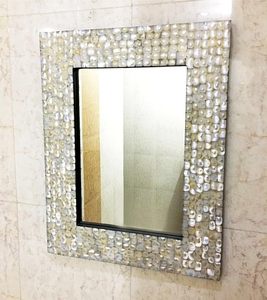 กระจกติดผนังฝังมุกแม่ลูกแพร์คุณภาพสูงทำด้วยมือสำหรับตกแต่งบ้านในระดับต่ำมากโดยงานฝีมือจาก HF - Product Image 6