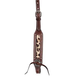 Cuero genuino High Rise Western Headstall Estampado de leopardo Incrustaciones de puntos plateados Acentos para juegos ecuestres para todas las estaciones Accesorios - Product Image 6