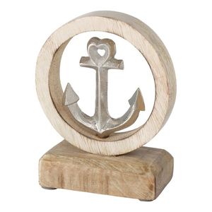 Forme d'ancre en métal rond cercle en bois ornement décoratif étagère et décor de table utilisé prix usine matériau de haute qualité - Product Image 1