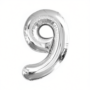 Globo de fiesta Party Love Número Plata N9 45cm Bolsa de 12 piezas - Product Image 2