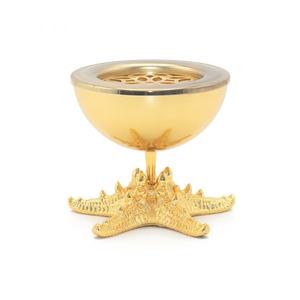 Quemador de Incienso de Lujo Chapado en Oro con Base de Estrella de Mar Fundida, Porta Incienso Decorativo de Metal para Uso en el Hogar - Product Image 2
