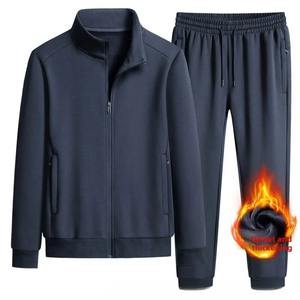 Conjuntos Deportivos para Hombre 100% Algodón, Sudadera con Capucha de Felpa Transpirable, Estampado Sólido Informal, Ropa Deportiva de 2 Piezas, Colección de Invierno - Product Image 6