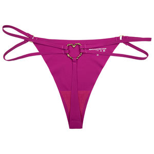 Women <b>Thongs</b> Panties Mid-Rise Striped Cotton Bamboo Fiber Anti-Bacterial <b>Seamless</b> Knitted Standard Thickness Everyday Style ODM - Product Image 6