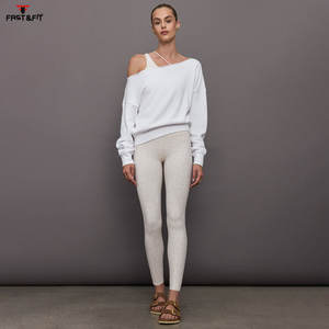 Sudadera de talla grande de manga larga con hombros descubiertos para mujer de diseño personalizado de alta calidad, transpirable antiarrugas con estampado de logotipo frontal - Product Image 5