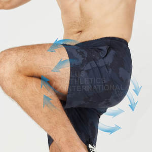 Pantalones cortos deportivos para hombre, pantalones cortos transpirables de malla elástica con cintura elástica, pantalones cortos de entrenamiento de secado rápido - Product Image 4