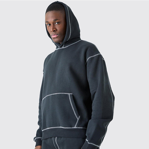 Vente en gros d'usine OEM – Nouveaux sweats à capuche unisexes streetwear 400 g/m² pour homme, chauds et confortables pour l'automne, avec logo personnalisé sur le devant - Product Image 1