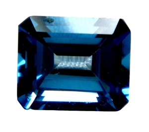 พลอยบุษราคัมเหลี่ยมเพชรพลอยพลอยหลวมสีฟ้าเจียระไนแบบ100% ตามต้องการ - Product Image 1