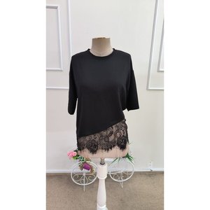 Blusa de Viscosa Suave de Doble Hilo para Mujer de Jane's, con Mangas Tres Cuartos, Cuello Redondo y Elegante Detalle de Encaje para Uso Diario Informal - Product Image 5
