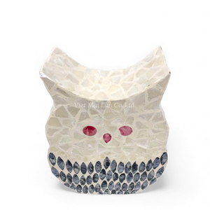 Sculpture décorative halloweenienne en nacre faite à la main, hibou élégant, luxe naturel, ornement de maison effrayant en provenance du Vietnam - Product Image 3