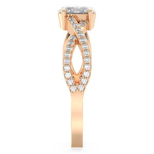 Bague de fiançailles en argent sterling 925 avec moissanite, vente directe du fabricant REYES, plaquée or rose 14 carats, bijoux fins - Product Image 5