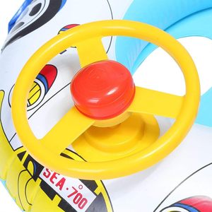 Bouée gonflable enfant best-seller en forme de bateau de dessin animé, siège flottant pour bébé, jouet d'apprentissage aquatique pour tout-petit, idéal pour la plage et la piscine en été - Product Image 4