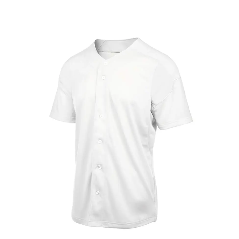 カスタマイズされたロゴが付いている白い色のソフトボールのためのOEMサービス野球シャツスポーツウェアトレーニングシャツ