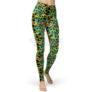 Leggings de yoga pour femmes, design tendance, taille haute, respirants, style décontracté, tricotés, écologiques, en spandex/nylon, longueur intégrale - Product Image 1