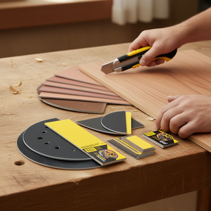 Ensemble de 10 feuilles de ponçage triangulaires en bois Stanley pour le travail du bois - Product Image 3