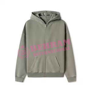 Sweat-shirts unisexes à fermeture éclair 100% coton, en molleton/éponge française, respirants, séchage rapide, coupe classique - Product Image 6