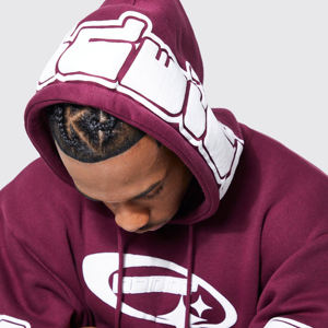 เสื้อฮู้ดแบบสวมหัวสำหรับผู้ชายเสื้อมีฮู้ดผ้าคอตตอนเฟรนช์เทอร์รี่ทรงพอดีตัวปกติพิมพ์โลโก้3D พัฟตามสั่ง100% - Product Image 2