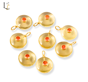 จี้เงินแท้ทรงกลมประดับด้วยพลอยเลมอนควอตซ์ธรรมชาติ ดีไซน์ทันสมัย เหมาะสำหรับทำเครื่องประดับ ราคาขายส่ง - Product Image 6