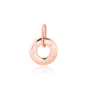 Pendentif rond creux en zircon blanc, vente en gros, fabrication artisanale turque, bijoux en argent sterling 925 - Product Image 5