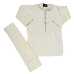 ชุดเสื้อผ้าเด็กผู้ชายปักลาย - สีขาวงาช้าง - Product Image 4