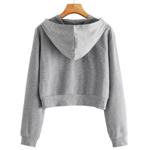 2025 ropa deportiva con logotipo personalizado, Sudadera ligera de algodón 100% con media cremallera, sudaderas con capucha lisas, Top corto para mujer, estampado de invierno - Product Image 2