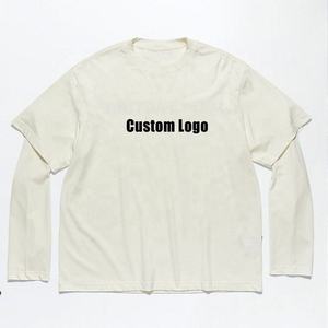 Camiseta de manga larga de doble capa para hombre, venta al por mayor, ropa para correr de verano, Jersey, camisetas de doble capa estampadas informales - Product Image 6