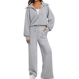 ชุดเซ็ตสตรีทแวร์ลำลอง 2 ชิ้น เสื้อฮู้ดผ้าฝ้ายเฟรนช์เทอร์รี่ 100% กางเกงขายาวทรงบาน ระบายอากาศได้ดี น้ำหนัก 300 กรัม - Product Image 1