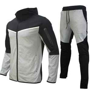 EASYFAST Ensemble de pantalons de survêtement à capuche en coton molletonné lourd personnalisé avec col montant Tissu tricoté d'hiver à fermeture éclair - Product Image 3