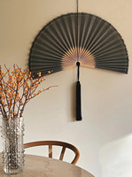 Vente en gros de plantes rustiques printemps Boho grand ventilateur décoratif en bambou pour la décoration de la maison salon chambre tenture murale Vietnam