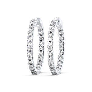 Crisp Elegance 2.00 Ct Round Lab Grown Diamond Hoop <b>Earrings</b> 14K White Gold <b>Hinged</b> Design Wholesale OEM Available - Product Image 2