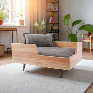 Usine directe CH13 lit pour animaux de compagnie avec un design élégant pour un usage domestique en bois massif construit OEM Vietnam - Product Image 6