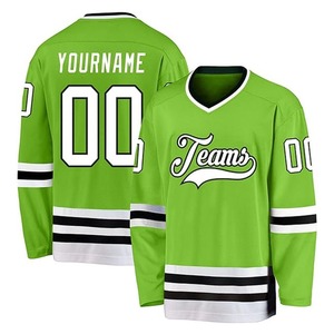 Maillots d'entraînement de hockey sur glace unisexes en coton/fibre de bambou respirants, teints dans la masse, haute qualité, faible MOQ, vente en gros, logo personnalisé, manches courtes - Product Image 3