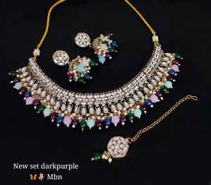 Conjunto de joyas chapadas en oro Kundan tradicional indio y conjunto de collar de cobre para mujeres y niñas accesorios indios joyería Mujer - Product Image 3