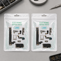 Sac d'emballage transparent en plastique à fermeture éclair avec logo personnalisé, à trois soudures, pour pièces de réparation électronique de téléphones portables