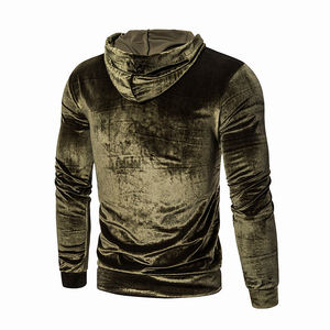 Venta al por mayor 100% algodón terciopelo pulóver sudaderas con capucha para hombres diseño personalizado y logotipo casual invierno pulóver con capucha - Product Image 2