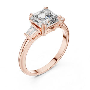 แหวนหมั้นเพชรแล็บโกรนสีเขียวมรกตทองคำ 14K |   เพชรที่เพาะเลี้ยงใหม่ - Product Image 5