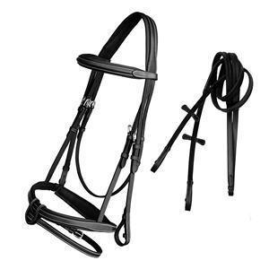 Licol de cheval en cuir durable avec muserolle rembourrée et douce pour le cou, ajustement confortable, matériel en alliage de qualité supérieure pour l'équitation et l'entraînement - Product Image 2