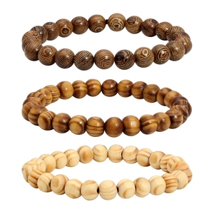 Conjunto de brazaletes de pulsera de mujer de moda con corte de corazón de madera de diseño moderno redondo hecho a mano regalo de moda INDIA ART PLACE - Product Image 4